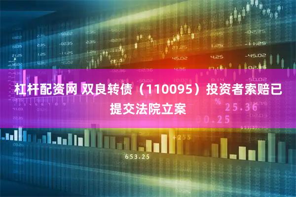 杠杆配资网 双良转债（110095）投资者索赔已提交法院立案